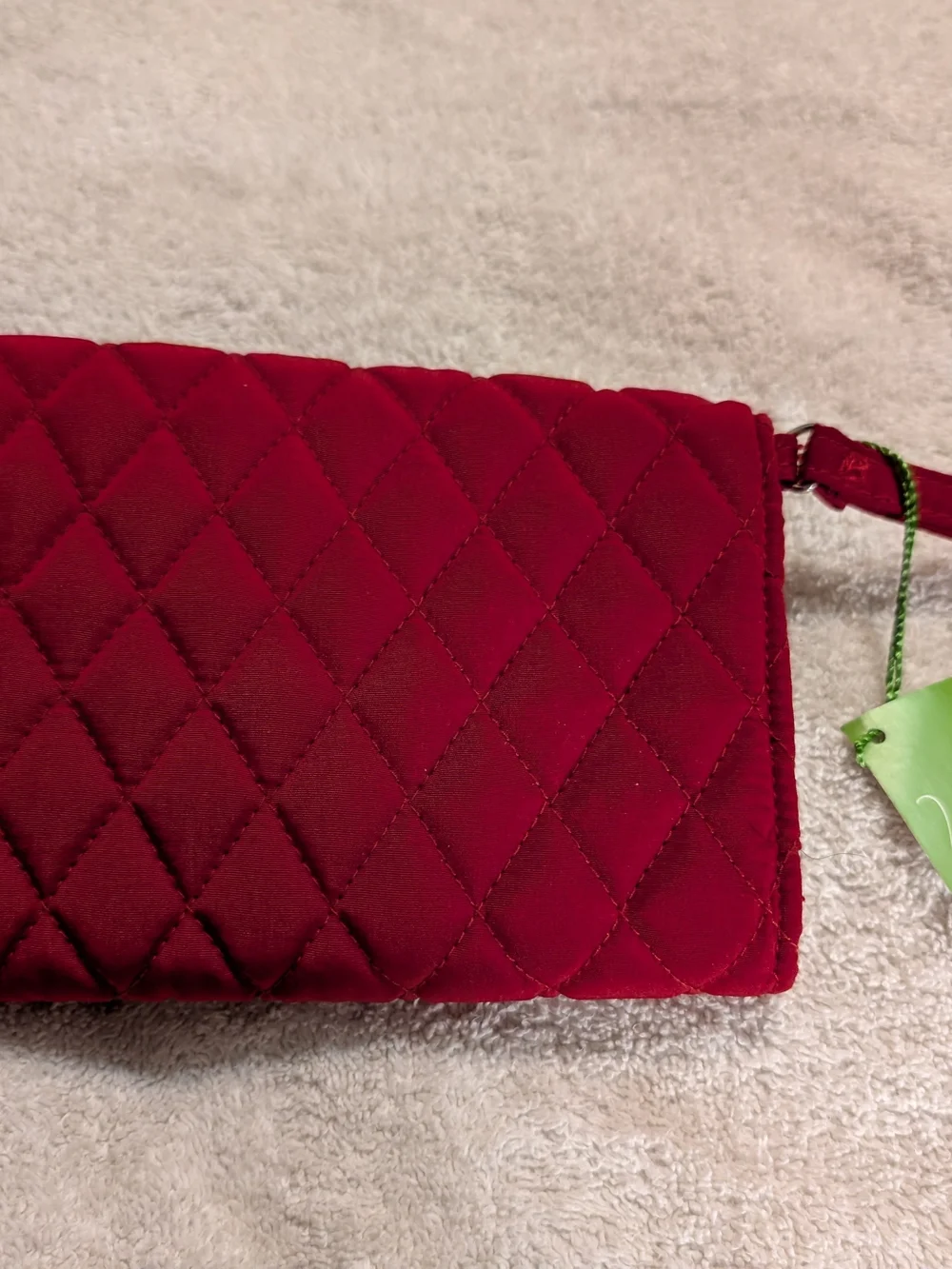 Vera Bradley Crimson Quilted Wristlet with Turn-Lock